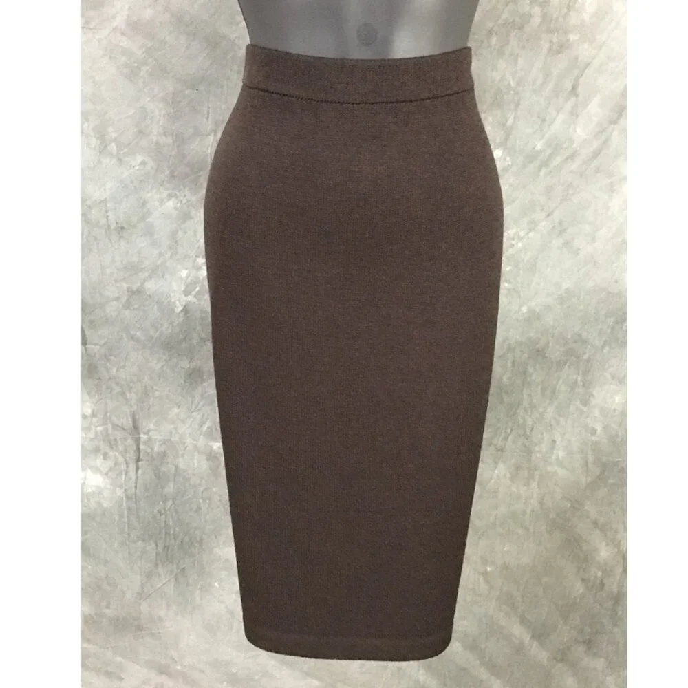 BEAUTIFUL St John collection knit blue brown multi jacket skirt suit size 8 - Picture 9 of 10